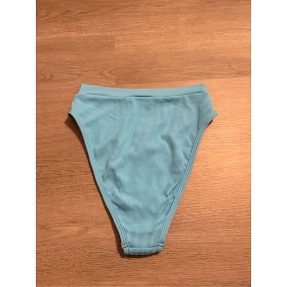 L*Space Blue High Rise Bitsy Cut Bikini Bottoms Sz Small NWOT - Picture 4 of 4